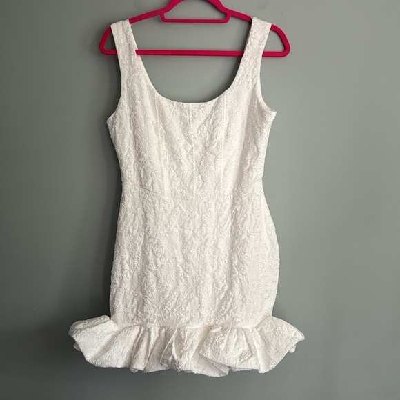 Lulu's White Ruffle Hem Dress - Picture 5 of 11